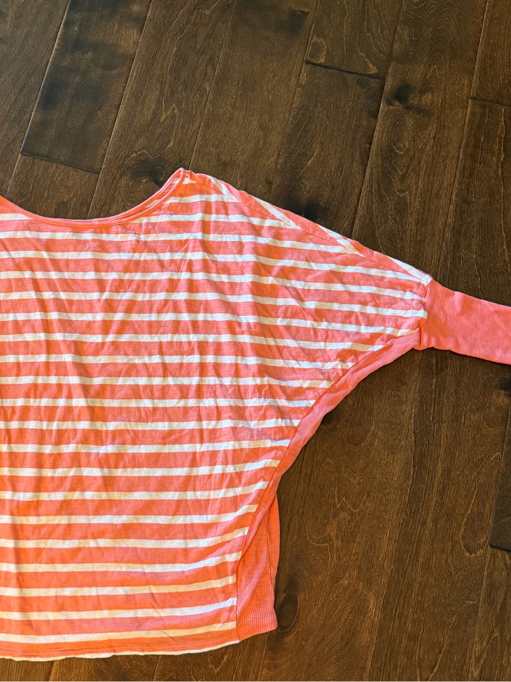 Striped Coral Boatneck Sweater Top - Picture 3 of 3